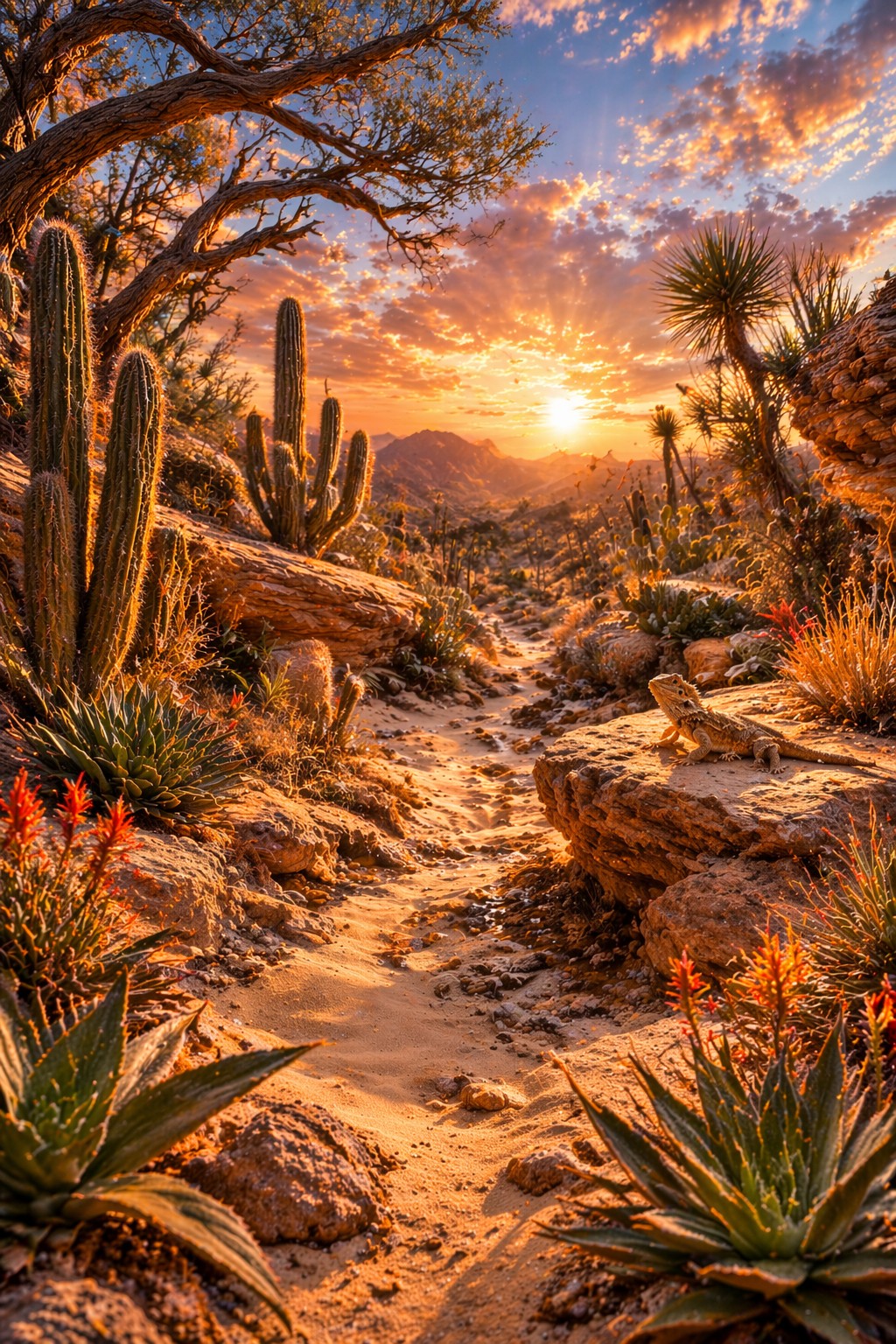 Pustynny gad na piasku i skałach